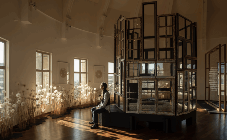 Le Parloir des souhaits de Duy Anh Nhan Duc, installation de graines et de lumière