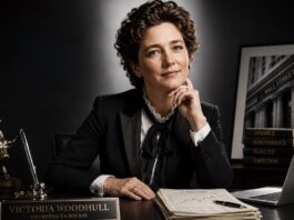 Portrait de Victoria Woodhull façon Harcourt avec IA