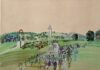 Les courses à Deauville, vers 1929. Dufy remporte un grand succès avec ses champs de courses à Deauville, où il séjourne régulièrement dans les années 1930.