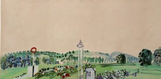 Les courses à Deauville, vers 1929. Dufy remporte un grand succès avec ses champs de courses à Deauville, où il séjourne régulièrement dans les années 1930.