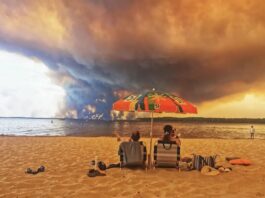 Cliché de Maximilien Lamy pris sur la plage du Moutchic le 24 juillet 2026 (AFP)